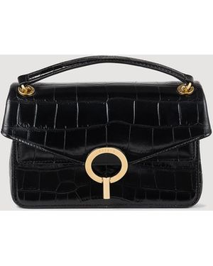 Sandro Mock Croc Leather Yza Bag - Black