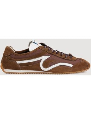 Sandro Sneakers light wave en cuir suède - Marron
