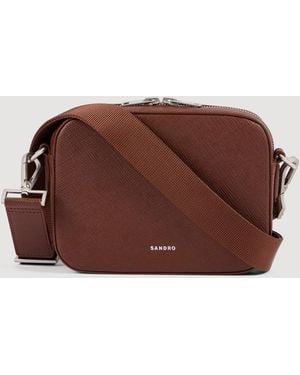 Sandro Small Reconstituted Leather Bag - Brown