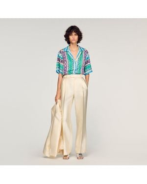 Sandro Flower Print Shirt - Blue