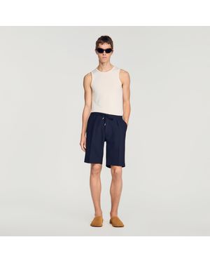 Sandro Jersey Bermuda Shorts - Blue