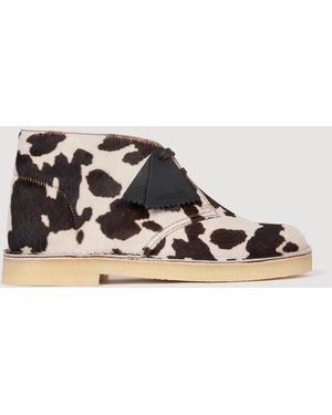 Sandro Animal-Print Desert Boots - Multicolour