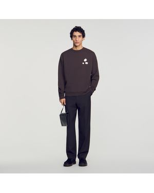 Sandro Sweatshirt oversize à fleur - Bleu