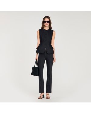 Sandro Peplum Jacket - Blue
