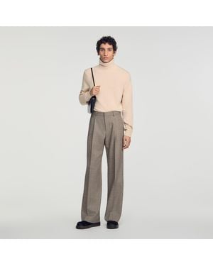 Sandro Wool Suit Trousers - Brown