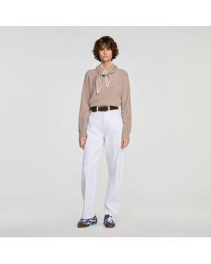 Sandro Pull 2 en 1 laine et cahemire - Blanc