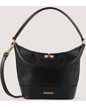 Sandro Tangoso Mini Leather Bag - Black