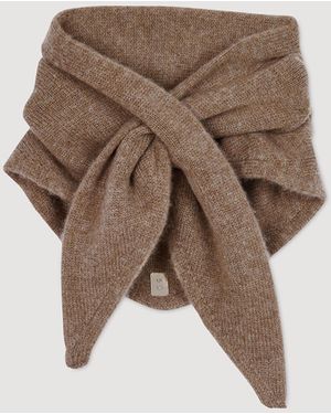 Sandro Wool And Cashmere Scarf - Natural