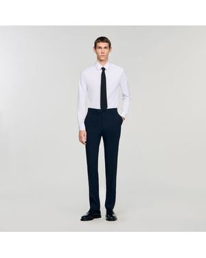 Sandro Wool Suit Trousers - Blue