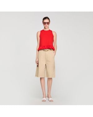 Sandro Ruffle Top - Red