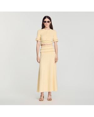 Sandro Maxi Tassel Skirt - Natural