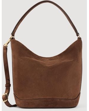Sandro Tangoso Suede Bucket Bag - Brown