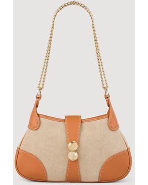 Sandro Sac janet en toile et cuir - Neutre