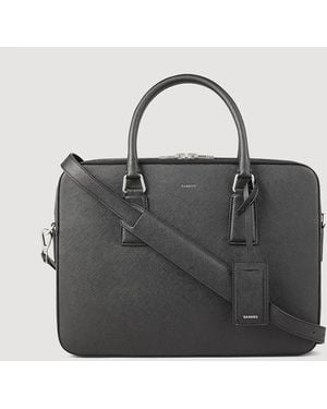Sandro Reconstituted Leather Briefcase - Black
