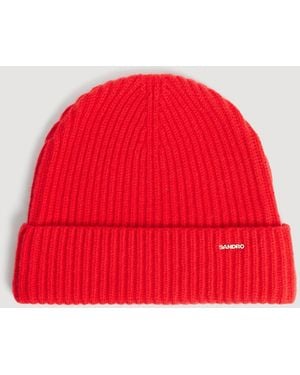 Sandro Wool And Cashmere Hat - Red