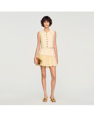 Sandro Mini Pleated Skirt - Natural