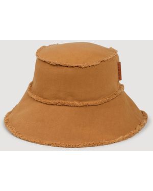 Sandro Cotton Bucket Hat - Brown