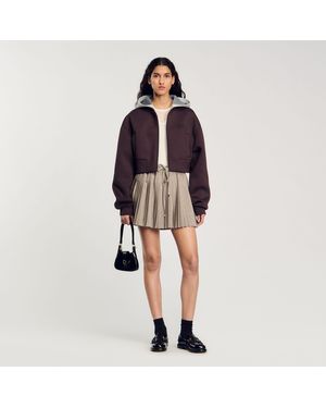 Sandro Hooded Sweatshirt Jacket - Red