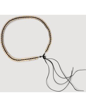 Sandro Jewellery Belt With Leather Tie - Metallic