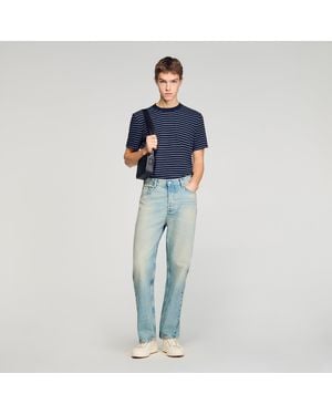 Sandro Faded Wide-Leg Jeans - Blue