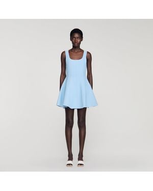 Sandro Beaded Knit Short Dress - Blue