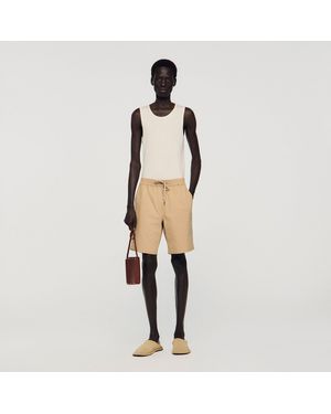 Sandro Cotton Shorts - Natural