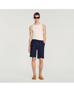 Sandro Jersey Bermuda Shorts - Blue