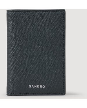 Sandro Reconstituted Leather Leather Wallet - Black