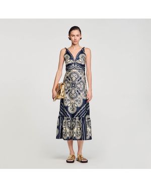 Sandro Patterned Maxi Dress - Blue