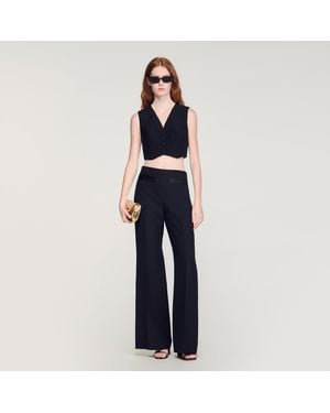 Sandro Cropped Jacket - Blue