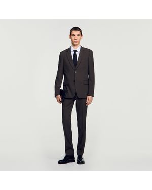 Sandro Wool Suit Jacket - Grey