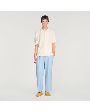 Sandro Cardigan en maille éponge - Bleu