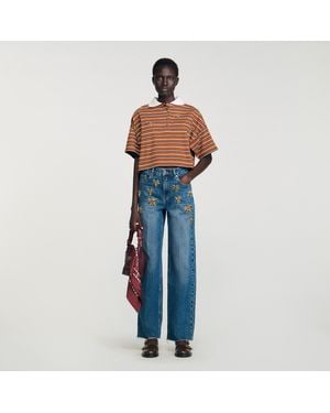 Sandro Rhinestone Jeans - Blue