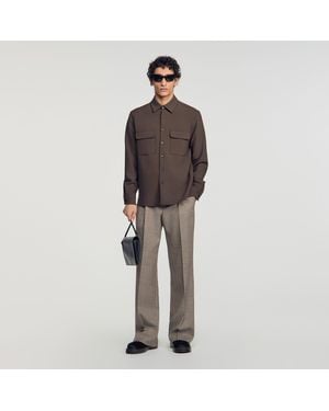 Sandro Shirt With Patch Pockets - Brown