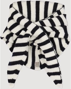 Sandro Wool And Cashmere Scarf - White