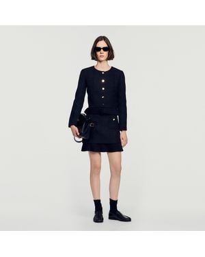 Sandro 2-In-1 Tweed Jacket - Blue