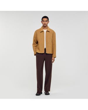 Sandro Woven Raffia Jacket - Natural
