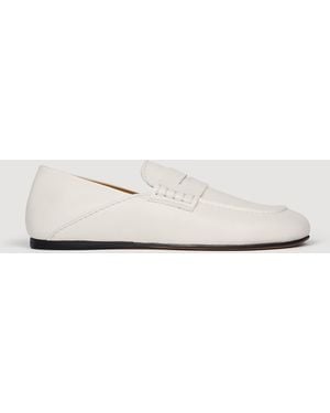 Sandro Leather Loafers - White
