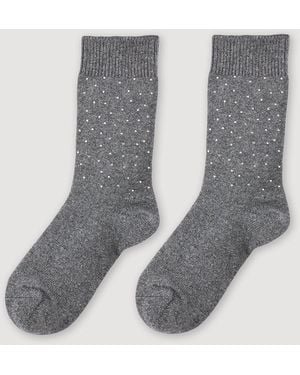 Sandro Rhinestone Socks - Grey