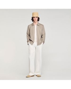 Sandro Hooded Shirt With Regular Collar - White