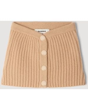 Sandro Standing Collar With Buttons - Natural