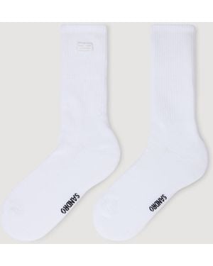 Sandro Embroidered Socks - White