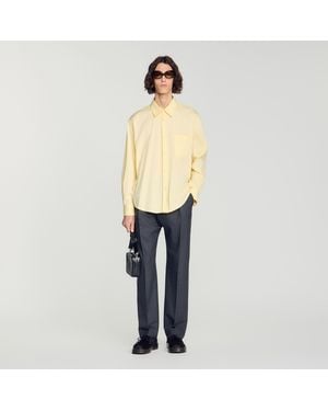 Sandro Oversized Cotton Shirt - Natural