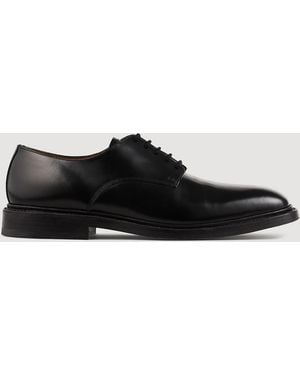Sandro Glazed Leather Derbies - Black
