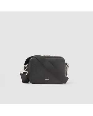 Sandro Small Reconstituted Leather Bag - Black