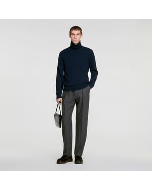 Sandro Cashmere Turtleneck Jumper - Blue