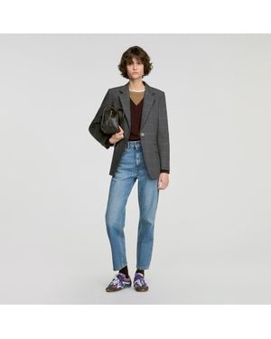 Sandro Veste de tailleur à carreaux - Bleu