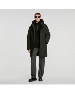 Sandro Zip-Up Hooded Parka - Black