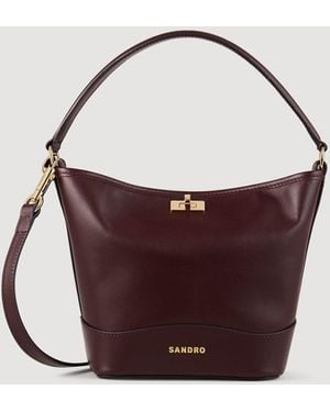 Sandro Sac seau mini tangoso en cuir - Marron
