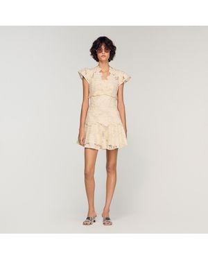 Sandro Short Guipure Dress - Natural